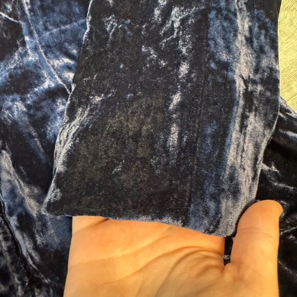 Anthropologie Beautiful Stories Purple Blue Velvet Women's Blazer P34 - Picture 2 of 7